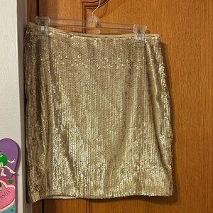 J.Crew Elegant Gold Sequin Skirt